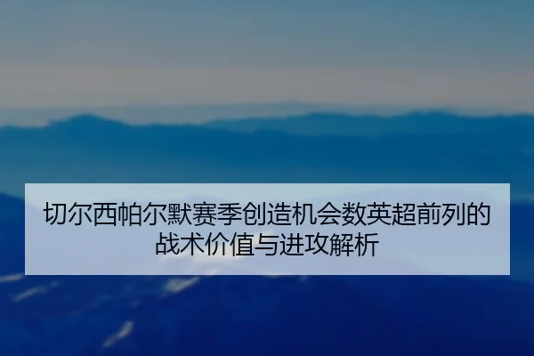 切尔西帕尔默赛季创造机会数英超前列的战术价值与进攻解析